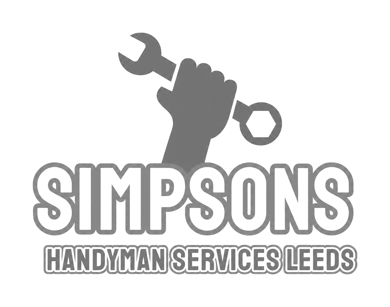 simpsons handyman services leeds logo upscaled transparent light greyscale